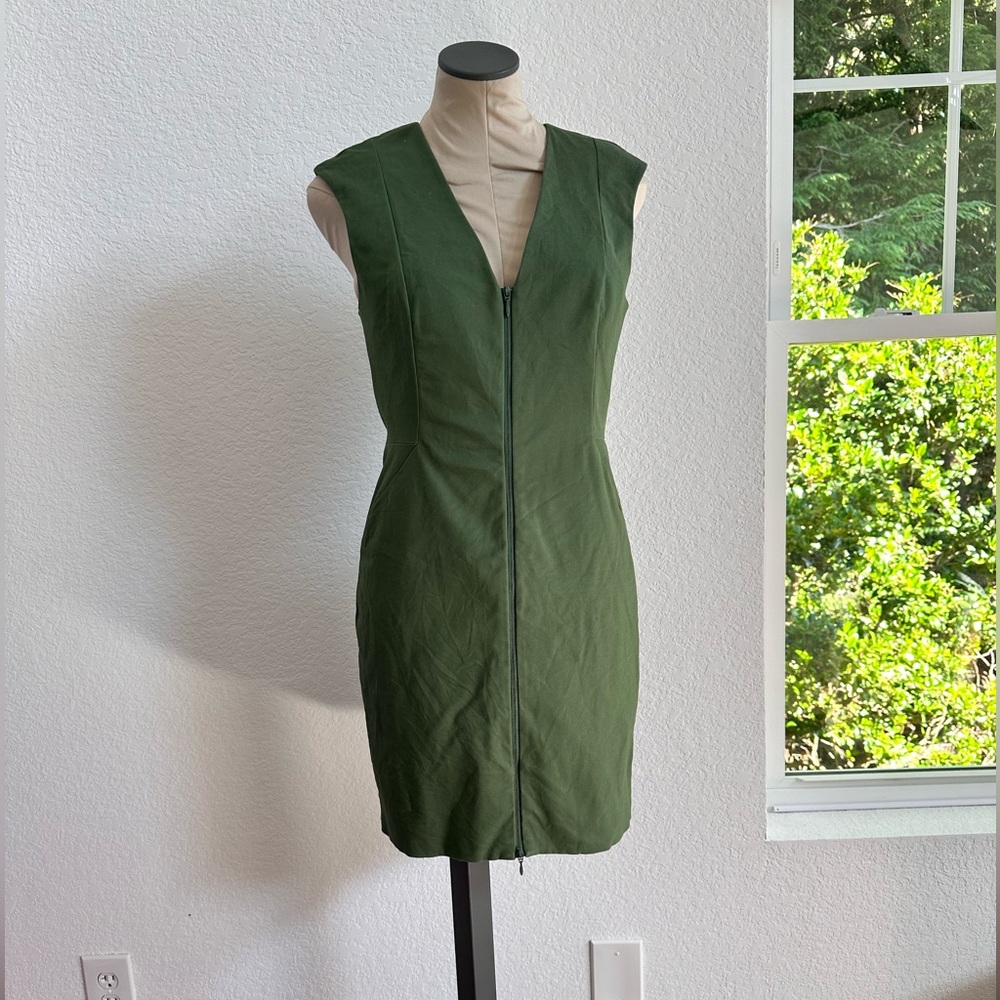 Kate Spade Saturday Green front zip sleeveless sheath dress sz: 6